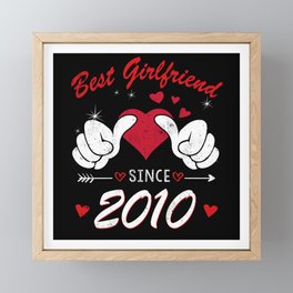 Best Girlfriend 2010 Hearts Day Valentines Day Framed Mini Art Print