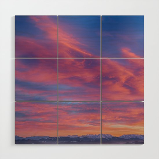 Pink Cotton Candy Sunset Wood Wall Art By Newburydesigns Society6