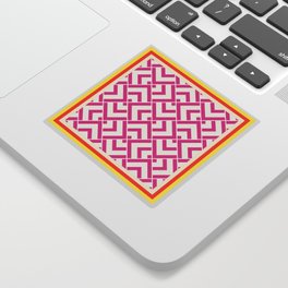 Hot pink summer geometric pattern pillow Sticker