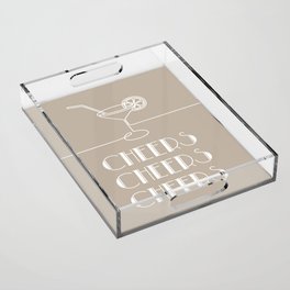 Cheers Cocktail (Beige) Acrylic Tray