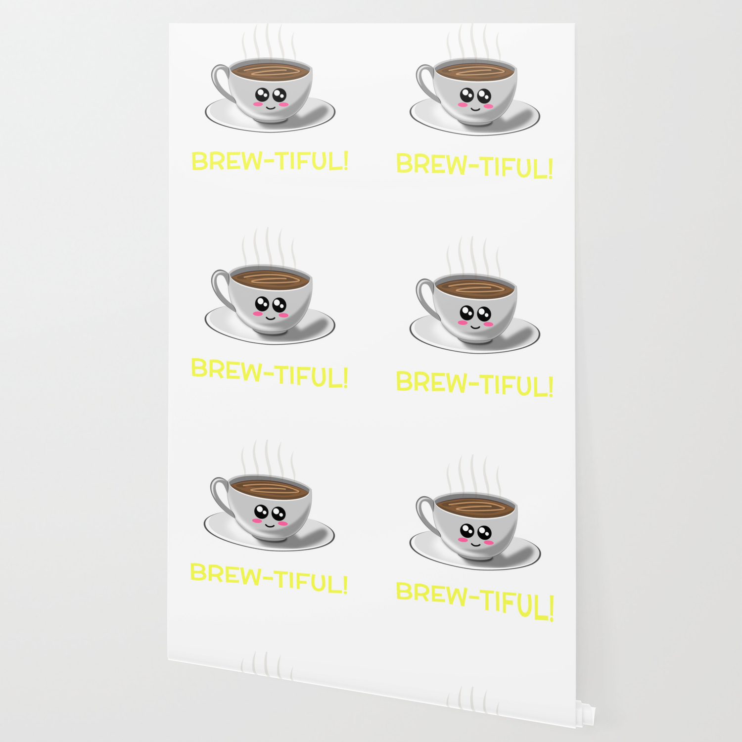 May Your Morning Be Brew Tiful Cute Coffee Pun Wallpaper By Dogboo