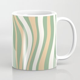 70s style retro swirl in sage green  Coffee Mug