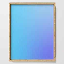 63 Blue Gradient 220506 Aura Ombre Valourine Digital Minimalist Art Serving Tray