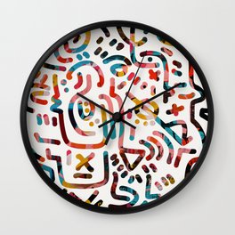 Graffiti Art Life in the Jungle with Symbols of Energy Wall Clock