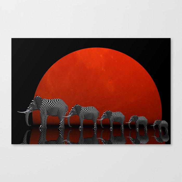 linking elephants Canvas Print