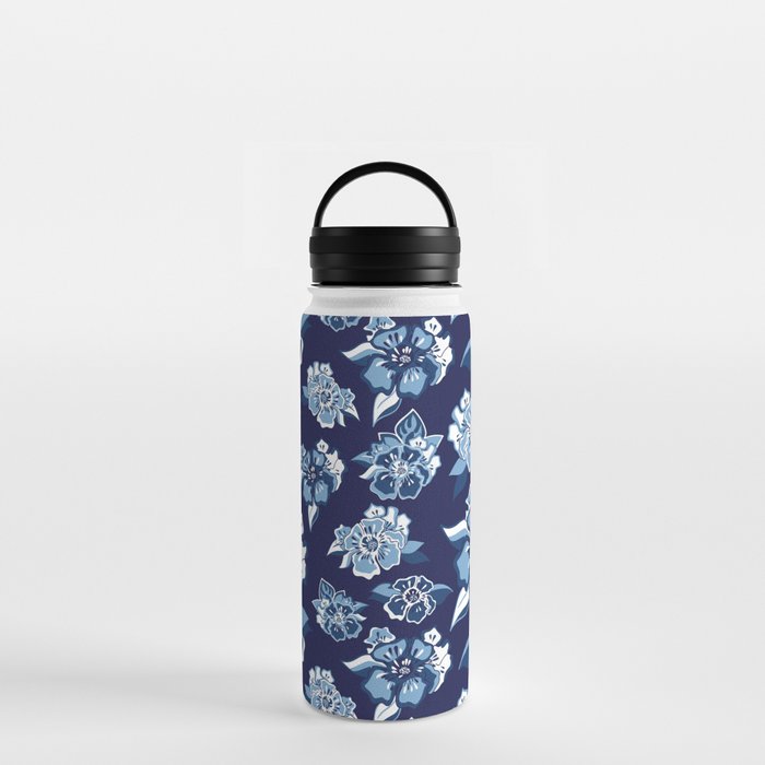 Geranium flowers in a Chinoiserie style Water Bottle