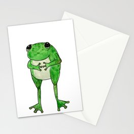 Polite Watercolor Frog Stationery Card