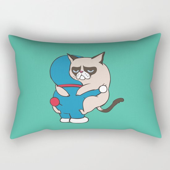 Cat Hugs Rectangular Pillow