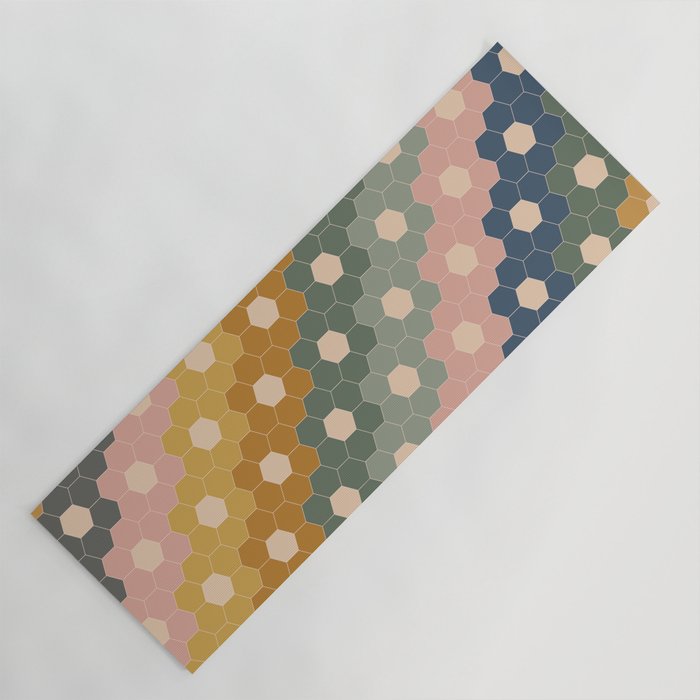 Hexagon Flowers Yoga Mat