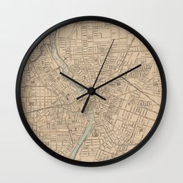 Vintage Map of Rochester NY (1895) Wall Clock