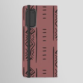 Mercy Mud Cloth Dark Pink and Black Pattern Android Wallet Case