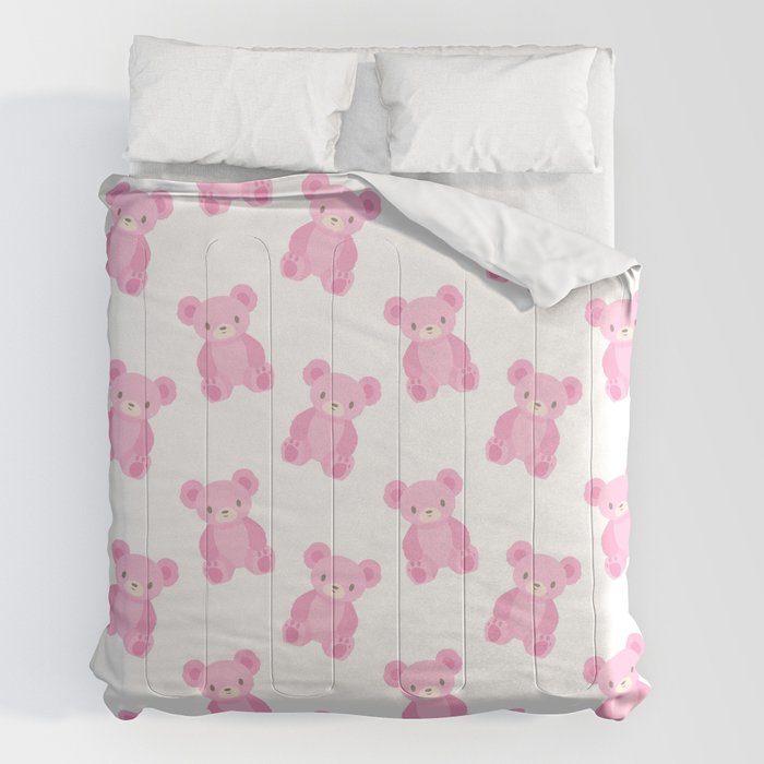 Pink Teddy Bears Comforter by Gabrielle Gomez Art Society6