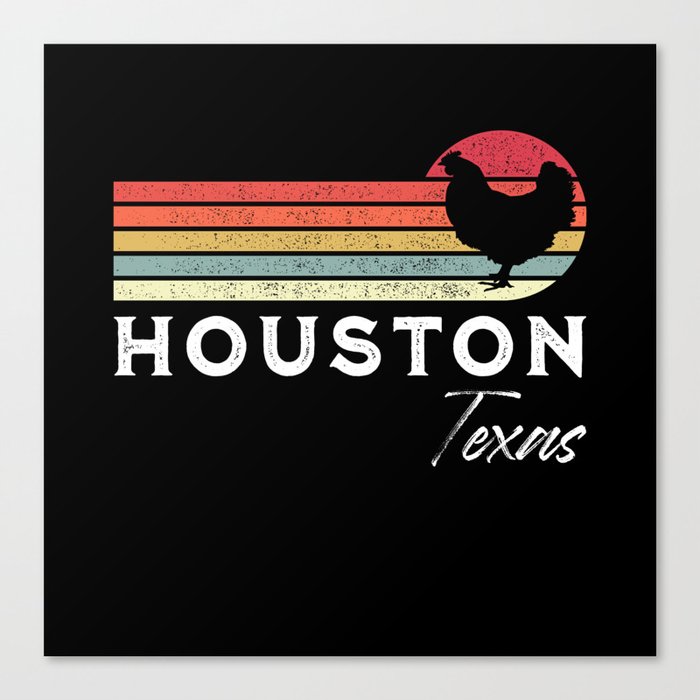 Houston Texas Retro Chicken Lover Souvenir Canvas Print