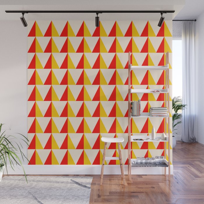 Cone Rows Red Marigold Wall Mural