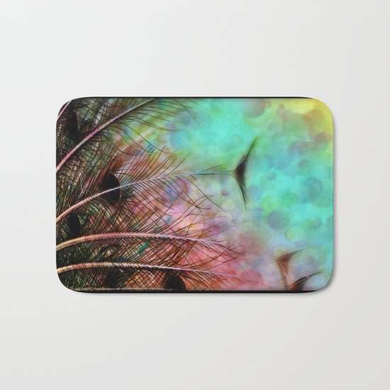 Peacock Feathers Bath Mat