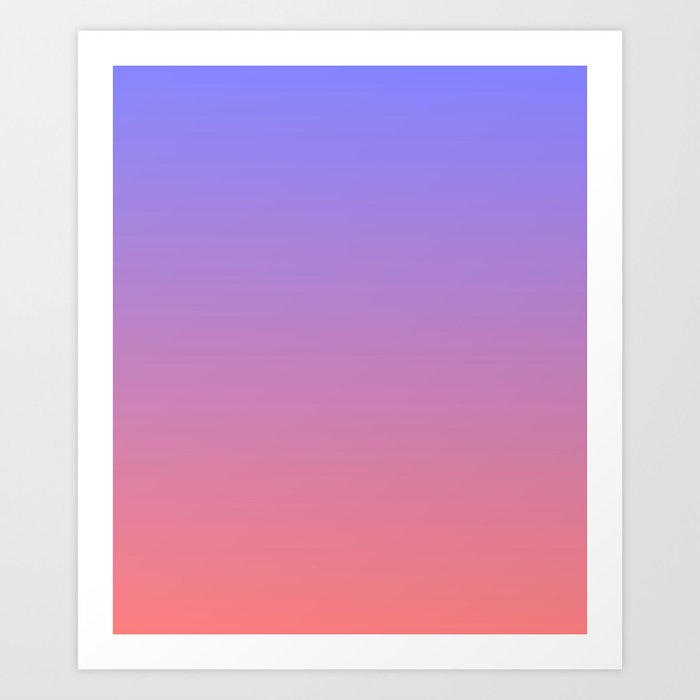 Color gradient 3. Pink and blue.abstraction,abstract,minimalism,plain,ombré Art Print