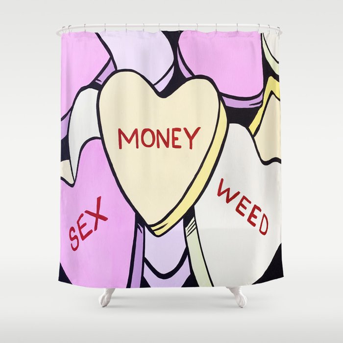 Candy Hearts Shower Curtain