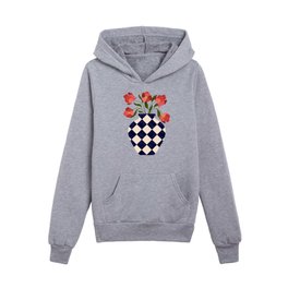 Roses and vase with diamonds Kids Pullover Hoodies