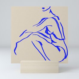 Waiting For Swimsuit Season (Blue) Mini Art Print