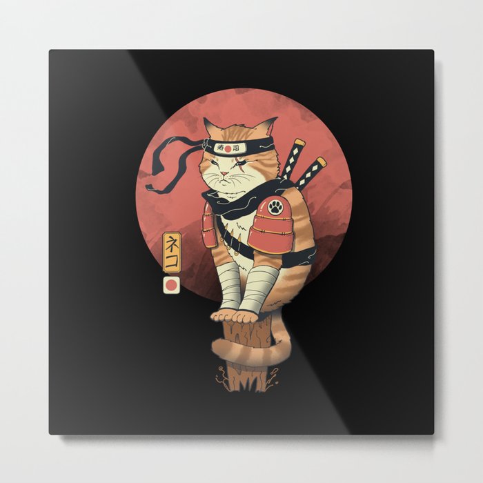 Shinobi Cat Metal Print
