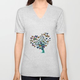 Colorful Butterfly Butterflies Lepidopterology V Neck T Shirt