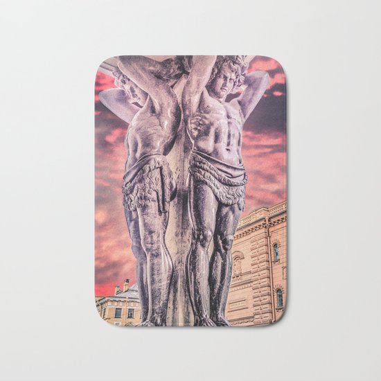 Atlantes of the New Hermitage in Saint-Petersburg Bath Mat