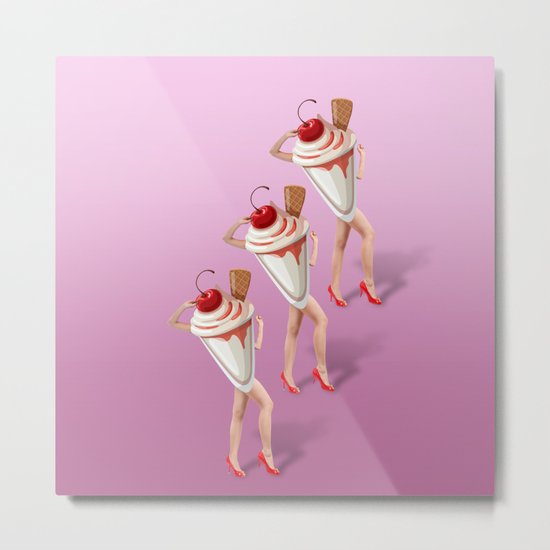 ice cream woman Metal Print