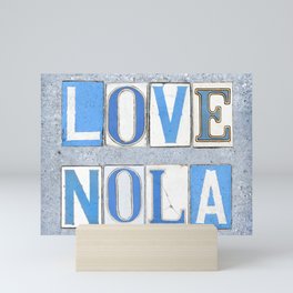 Love NOLA New Orleans Street Sign Tiles Word Art Print Louisiana Cajun French Quarter Mini Art Print
