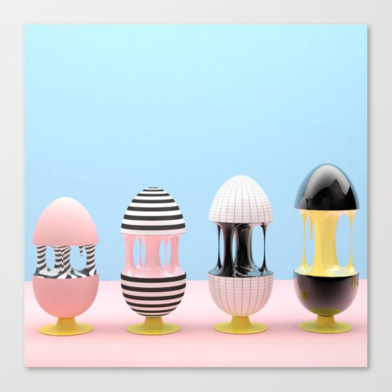 Los huevos y la gravedad Canvas Print
