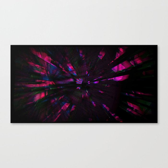 Pink motion glitch lines and speed  Canvas Print