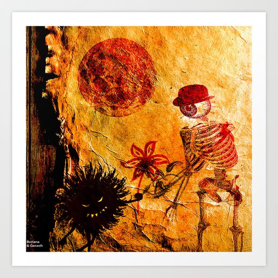 Meeting At Moonlight Art Print