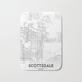 Minimal City Maps - Map Of Scottsdale, Arizona, United States Bath Mat | Graphicdesign, Cartography, White, Art, Scottsdale, Map, Minimalistic, Poster, Arizona, Street 
