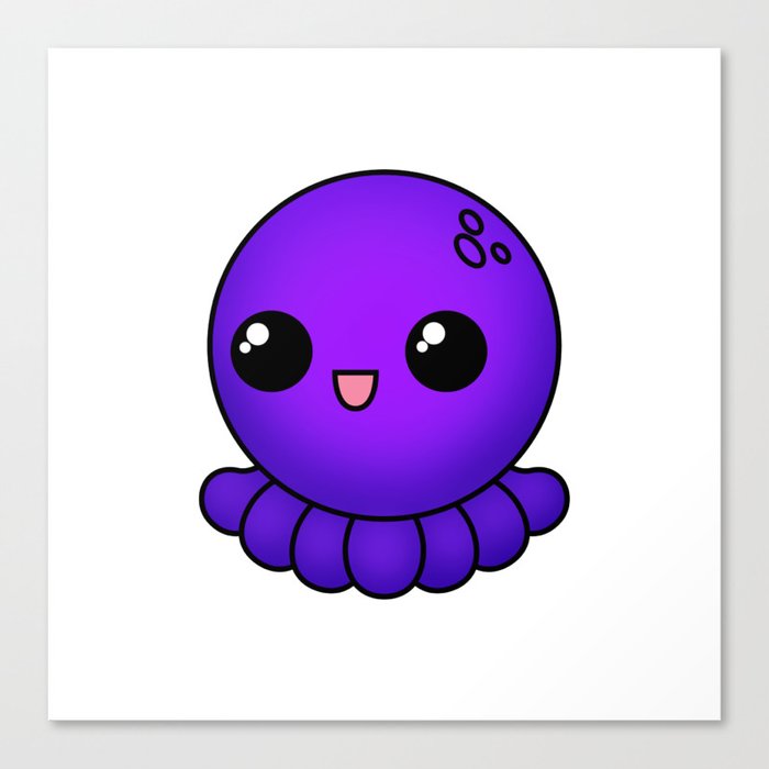 Super Kawaii Sea Buddies - Octopus Canvas Print