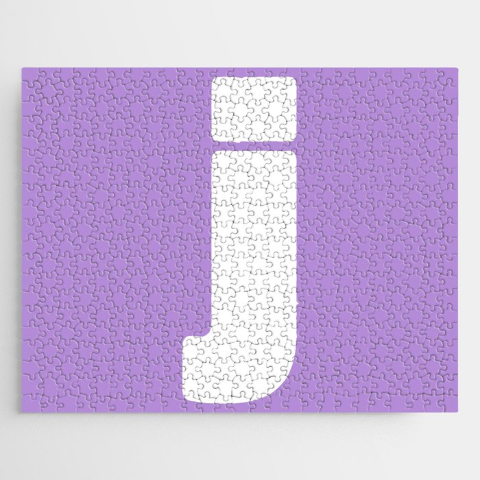 j (White & Lavender Letter) Jigsaw Puzzle