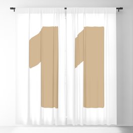 1 (Tan & White Number) Blackout Curtain