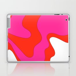 Liquid - Colorful Retro Fluid Summer Vibes Beach Design Rainbow Pattern Pink and Red Laptop Skin