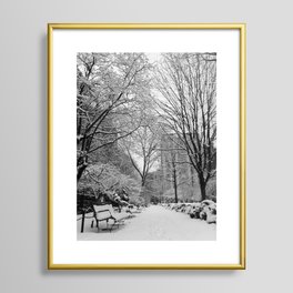 Gramercy Park in Snow, New York City Framed Art Print