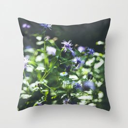 Purple wild flowers Throw Pillow