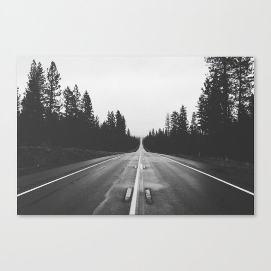 Grey road Canvas Print