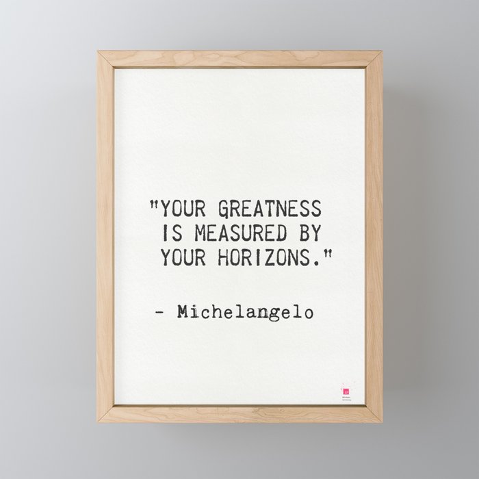 Michelangelo quote 5 Framed Mini Art Print