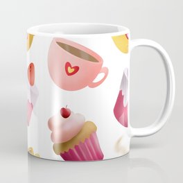 Hot tea and cakes digital seamless pattern  Coffee Mug