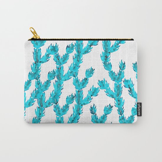 Blue Succulent Crystals Carry-All Pouch
