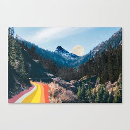 1960's Style Mountain Collage Canvas Print