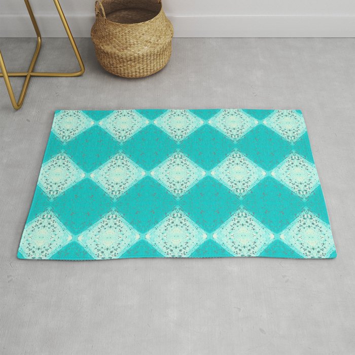 Diamond Tragedy Teal Rug