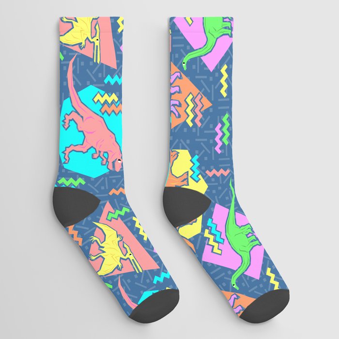 Nineties Dinosaur Pattern Socks