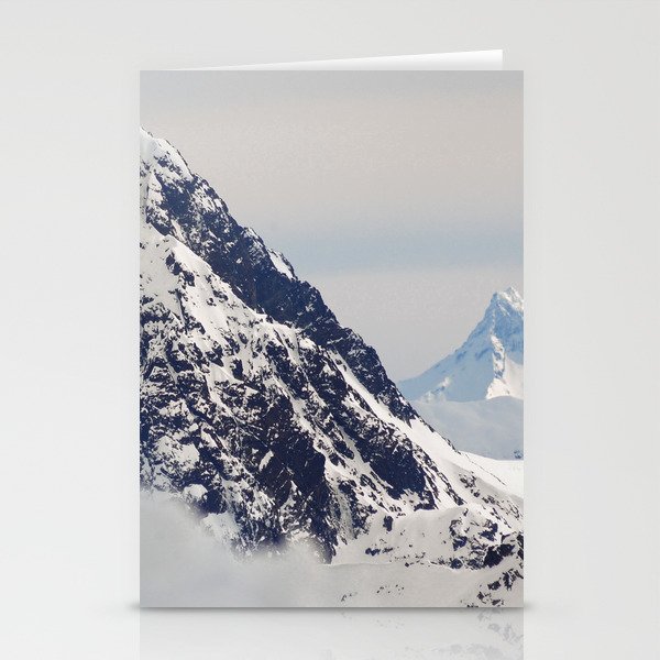 Argentina Photography - Huge Snowy Mountains Under The White Sky Stationery Cards