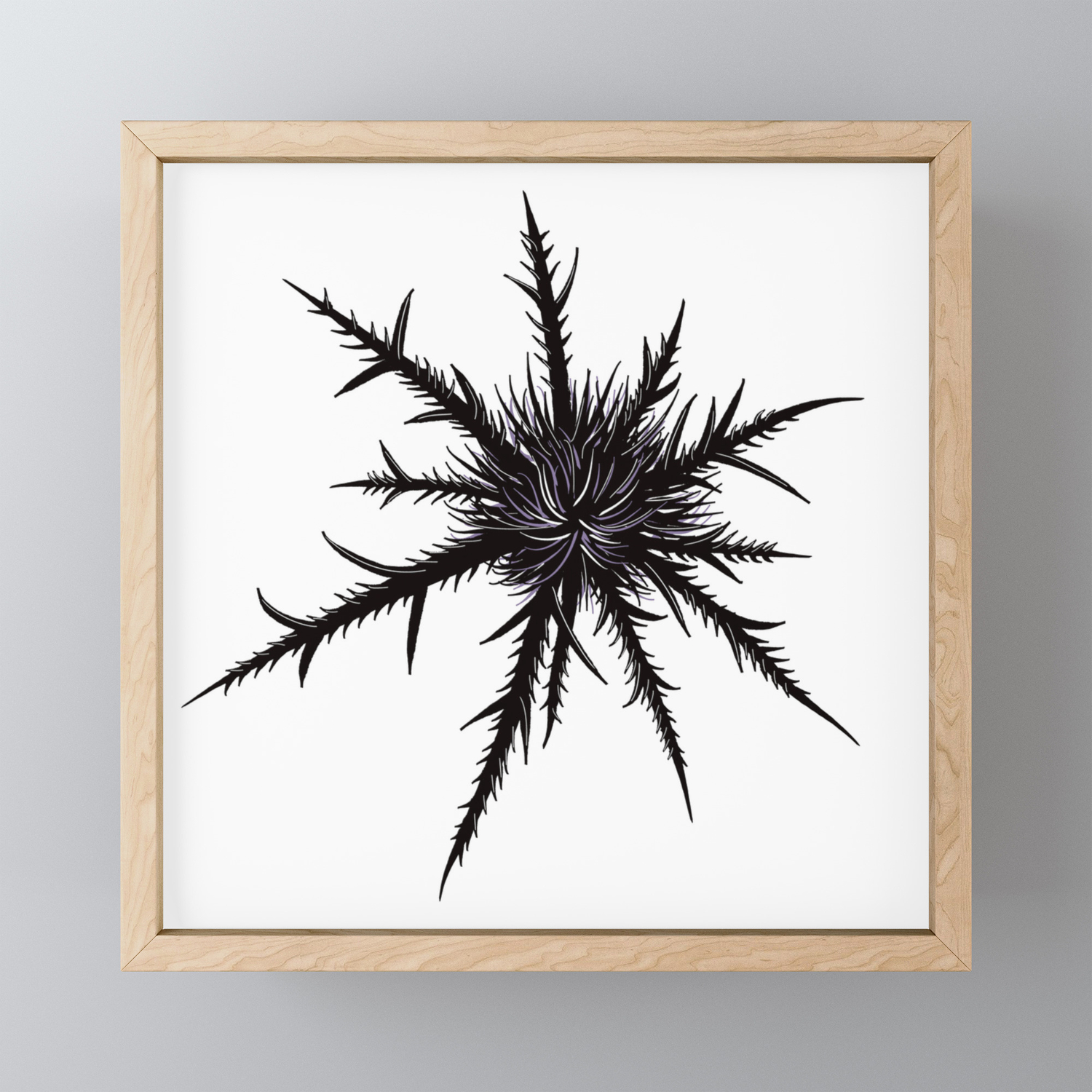 Dry Thistle With Sharp Thorns Botanical Art Framed Mini Art Print