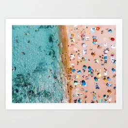Ocean Waves Art Print, Aerial Beach Ocean Print, Summer Vibes Home Decor, Australia Beach Photography Art Print