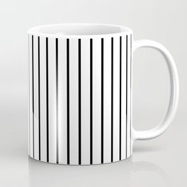 Black on White Pinstripe Pattern | Coffee Mug