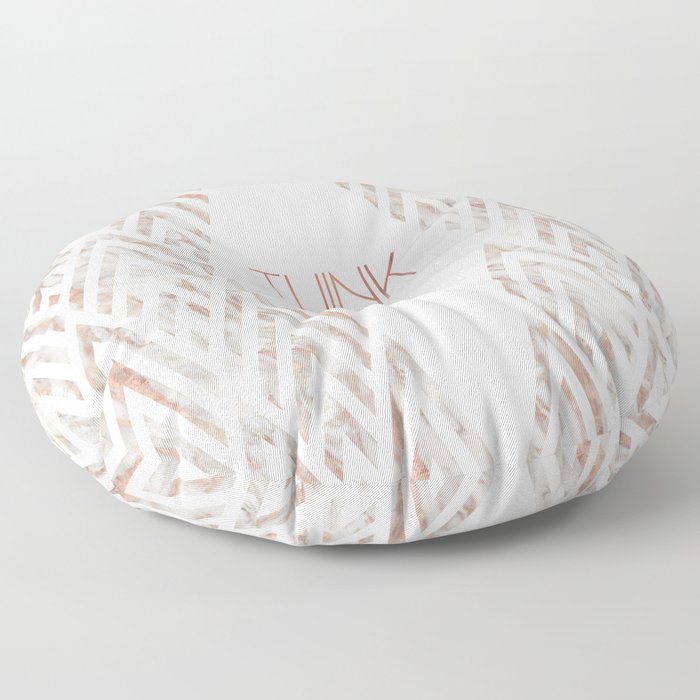 Graphic Art THINK BIG | rose gold & marble Floor Pillow